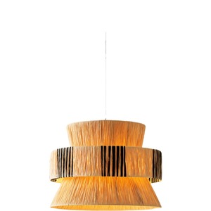 Lustre rond en raphia tissé, luminaire suspendu LED E27 pour la décoration du salon et de la chambre - Product Image 5