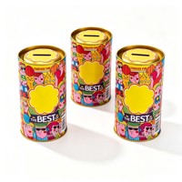Boîte de rangement cylindrique ronde en fer blanc pour pièces de monnaie, argent, biscuits, gâteaux, bonbons ou chocolats
