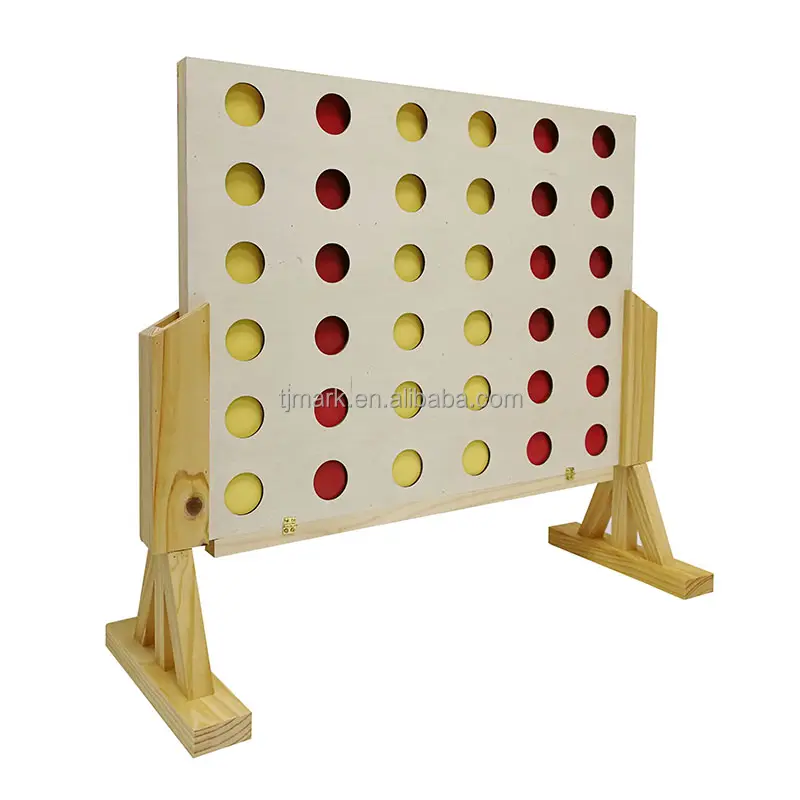 Jeu de couleur naturelle géant Connect 4, jeu de plein air, jouets de Sport 4 en ligne