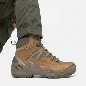 TSB08 Suede <b>Hiking</b> <b>Boots</b> Mid Cut Breathable Outdoor All Seasons Tactical Walking Shoes Brown - Product Image 2