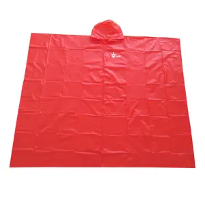 Disposable PE Poncho Economical Easy To Carry Raincoat