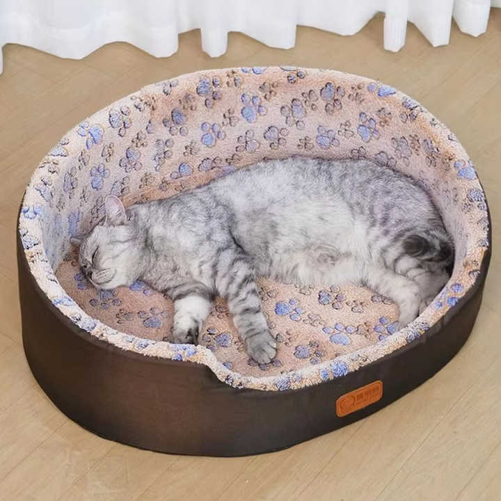 Comfortable Dutch Velvet Dog Bed High Quality Foam Multicolor Warm