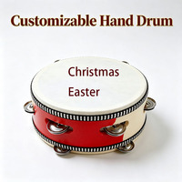 New Design Easter 4 6 7 8 9 10-Inch Wooden Celebrate Grade Hand Drum Christmas Tambourine Percussion Instruments for Festival