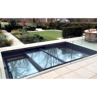Fenêtre coulissante électrique horizontale, puits de lumière automatique pour toit, cadre en alliage d'aluminium, design moderne, persiennes, taille personnalisée pour gazebo