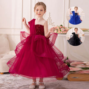 Robes pour enfants, robe de bal élégante longue en satin pour enfants, robe de princesse à paillettes jusqu'aux genoux, robe de <span class=keywords><strong>demoiselle</strong></span> <span class=keywords><strong>d</strong></span>'<span class=keywords><strong>honneur</strong></span> pour filles adolescentes, costume de mariage - Product Image 1