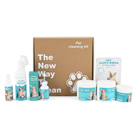 Kits de nettoyage pour animaux de compagnie de haute qualité, formule douce, hypoallergénique, pratique, lingettes pour les yeux, les oreilles et les dents, spray désodorisant pour chiens