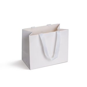 Cadeau de remerciement transparent personnalisé, sacs-cadeaux en papier carton blanc avec logo - Product Image 4