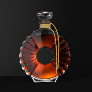 Bouteilles à liqueur en verre givré blanc cristal sur mesure (700ml/750ml/1000ml) - Couleurs et formes personnalisables, bouchon scellé, marque Oymay - Product Image 1