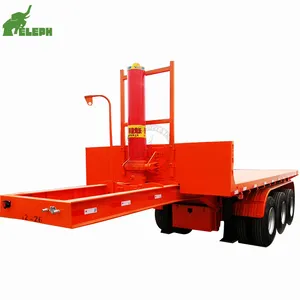 Flatbed Trailer 3 Axles 40ft Container Dump Hydraulic Rear Tipper Trailer for Sale