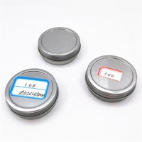 Boîtes en étain cosmétiques rondes de 1 oz, finition argentée brillante, boîtes en fer blanc peu profondes avec couvercles à vis pour cadeaux et faveurs de fête