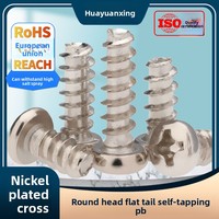 Vis autotaraudeuses en acier au carbone nickelé à tête ronde, vis à tête cylindrique Phillips à queue plate pour jouets M1/M2/M3/M4/M5