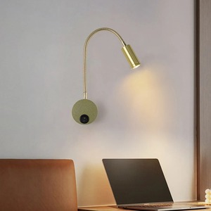 Lampe murale de lecture LED 3W à col de cygne flexible réglable avec interrupteur de travail étude murale 85-265V chambre à coucher chevet veilleuse - Product Image 4
