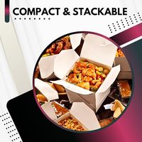 Boîtes à emporter chinoises Récipients alimentaires en carton blanc uni Résistant aux fuites et à la graisse Pinte Taille Rectangle Bonbons Buffet Boîte