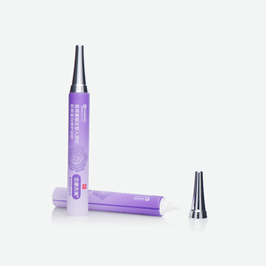 หลอดบีบสีม่วงไล่เฉดแบบ PE พิมพ์ลายกุหลาบตามสั่ง หลอดนิ่มพร้อมหัวทาแบบกรวยเคลือบด้วยไฟฟ้า สำหรับเจลซ่อมแซมคอลลาเจน - Product Image 2