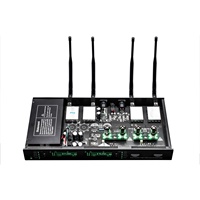 R-08 nouveau design 4 pièces Tube électronique 2 canaux IR UHF Microphone sans fil avec changement de couleur portable pour Bar Restaurant maison
