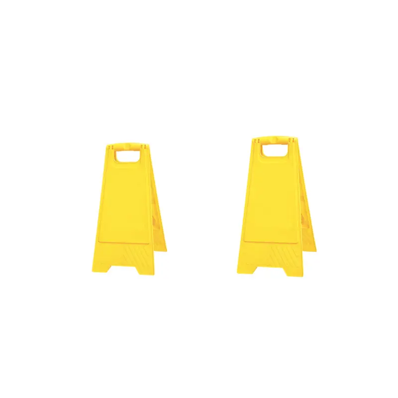 plastic warning yellow caution sign blank wet floor sign