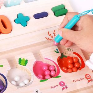 Juego de Pesca 3 en 1 con Cuentas Magnéticas, Laberinto, Conteo de Números, Clasificación Cognitiva de Frutas, Juguete de Tablero Montessori - Product Image 2