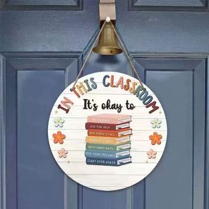Letrero de Bienvenida para Aula Ecológico de Madera, Colgante para Puerta de Regreso a Clases, Regalo de Agradecimiento para Maestros, Decoración de Pizarra Personalizable - Product Image 4