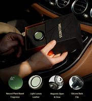 Diffuseur d'arômes pour voiture en cuir de luxe léger, écologique, personnalisé OEM/ODM, parfum d'ambiance pour grille d'aération, par WELLNESS Air Freshener Factory