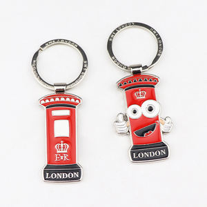 Porte-clés en métal en alliage de zinc de conception personnalisée d'usine, boîte aux lettres de Londres, souvenir de voyage, porte-clés de Londres - Product Image 2