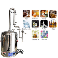 25l, le still est un vendeur à chaud, machine à eau distillée en acier inoxydable, moonshine whisky brandy moniteur de niveau d'alcool