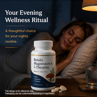 Comprimés de soutien pour le sommeil nocturne, champignon Reishi avec magnésium L-théanine pour la relaxation et le bien-être