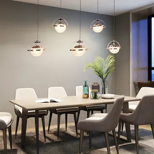 Luz led led nórdica de ouro com 5 lâmpadas, luz suspensa para restaurante em casa, 40w