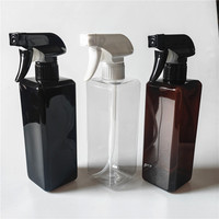 Flacon pulvérisateur en plastique PET carré vide personnalisé 28/410 de 500 ml avec pompe pulvérisateur entièrement en plastique sans métal, emballage cosmétique