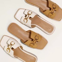 Sandales plates de luxe personnalisées pour femmes avec logo, respirantes et antidérapantes, idéales pour la plage, la mode, l'été et le printemps