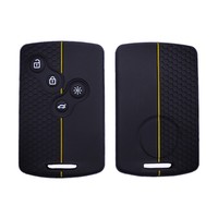 Porte-clés à distance en silicone pour Renault Clio Laguna Koleos Megane Fluence Zoe Scenic Captur Card 4 Boutons Porte-clés de voiture