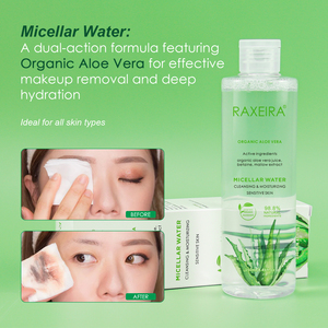 Eliminación de maquillaje de etiqueta privada Aloe Vera Facial Eye Lip Makeup Remover Water Cleansing Micellar Water Makeup Remover - Product Image 3