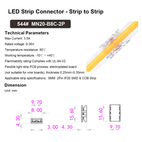 Konektor LED Tape Grosir 12V 24V 3.5A Strip ke Kabel PCB ke PCB IP20 Konektor Strip LED untuk Lampu Strip SMD COB 8MM 2pin
