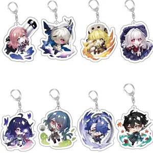 Anime Game Honkai Star Rail Role Double Sided Acrylic Pendant Keychain Dan Heng Himeko Welt Asta Keychain Backpack Charm Jewelry