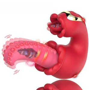 Vibratore a Forma di Tentacolo di Polpo con Lingua Vibrante, Dildo Realistico per Stimolazione Clitoridea e Punto G, Masturbatore per Donne - Product Image 1