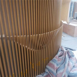 Panneau décoratif suspendu en aluminium imitation bois pour mur-rideau extérieur - Product Image 2