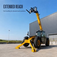 Chariot télescopique certifié CE EPA Euro 5 de 4 tonnes (4000 kg) avec hauteur de levage de 7 m et benne 4-en-1