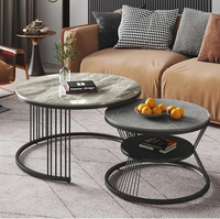 Meilleures tables basses pour la chambre à coucher, le bar à domicile, l'appartement, table basse de conception italienne, table basse ronde en marbre, ensemble de tables basses pour le salon