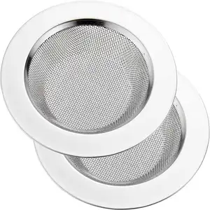 2PCS Kitchen Sink Strainer Stainless Steel Kitchen Sink Drain Strainer Sink Strainers with Large Wide Rim 4.5 Diameter for Kit