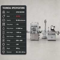Ligne de remplissage, de bouchage et d'étiquetage 50-200 bouteilles/min 220V/380V 3kW 800x1500x1600mm 300kg