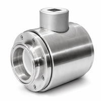 Débitmètre électromagnétique sanitaire IP65, connecteur aviation M12, sortie impulsion 4-20mA, capteur de débit magnétique en acier inoxydable pour fluides