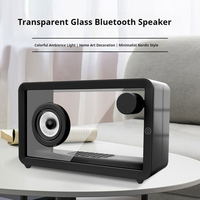 Nuevo Altavoz Bluetooth Transparente con Luz LED RGB de Colores, Decoración para el Hogar, Material ABS, Adorno de Audio Inalámbrico Moderno