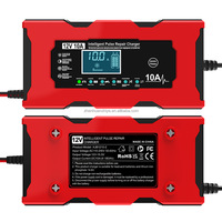 Cargador de Baterías Inteligente Automático de 12V 10A para Autos y Motocicletas con Carga Rápida y Enchufe Estándar Americano