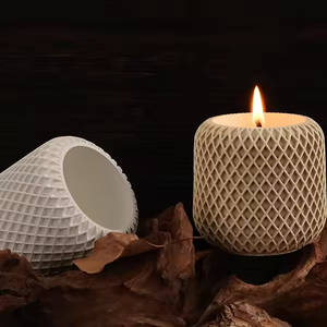 Y065 Molde de silicona DIY para resina epoxi y velas de cera, con diseño de malla irregular, para macetas - Product Image 1