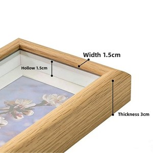Cadre <span class=keywords><strong>photo</strong></span> carré creux personnalisable avec support brodé pour mur, cadre boîte à ombre moderne et durable pour affichage sur table - Product Image 3