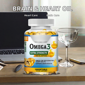 Capsules d'huile de poisson naturelle pour la santé du cerveau et des yeux, étiquette OEM, 120 unités, avec oméga-3 DHA et EPA, 120 capsules/flacon - Product Image 2