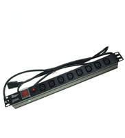Bloc de distribution d'alimentation (PDU) LE IEC C13 avec interrupteur, 19 pouces, en alliage d'aluminium, 220V 10A, pour armoire réseau, 6/8 prises, LE ou OEM