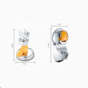 Support de pommeau de douche à ventouse, sans perçage, installation facile, finition chromée, design moderne, pour hôtel, appartement, salle de bain, fixation murale - Product Image 5