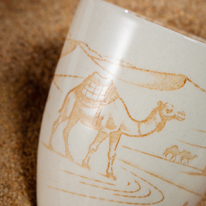 Tasses à café et à thé en porcelaine de style moyen-oriental 2025, <span class=keywords><strong>sous</strong></span> glaçure, couleur camel, cactus, sable, œuvre d'art en céramique, <span class=keywords><strong>tasse</strong></span> à expresso - Product Image 6