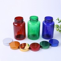 Récipient de capsule de qualité supérieure 15ml 30ml 50ml 100ml 200ml 300ml rond personnalisé vert pilule bouteille couleur pour capsule