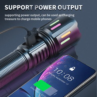 Lampe de poche tactique LED haute puissance 30W, Rechargeable avec batterie 26650, projecteur d'urgence 30Lumens, torche télescopique